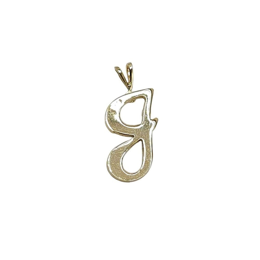 Letter G Initial Pendant Charm Gold Tone Vintage